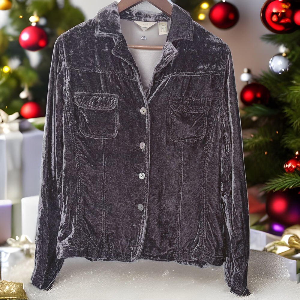 J. Jill crushed brown velvet jacket Woman’s Size 10
